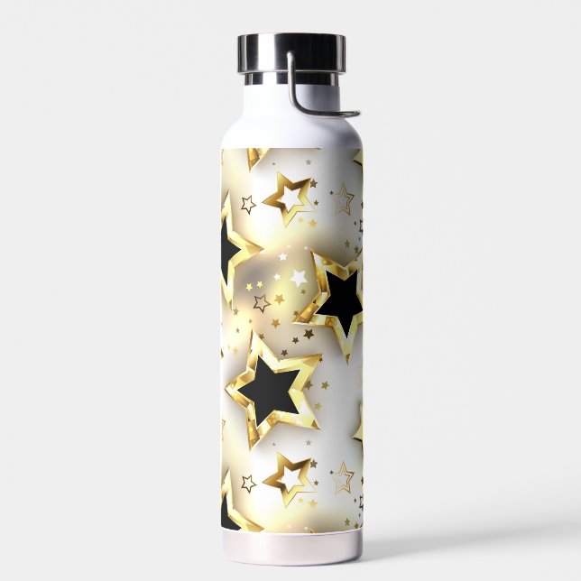 Light seamless with gold stars water bottle (Left)