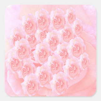 Light Shade Red Rose Bouquet Square Sticker
