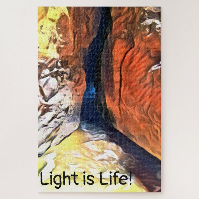 Light & Shadow Beach Cave Connecting to Sea Jigsaw Puzzle (Vertical)