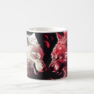 Light Shadow Wolf Spirit Animal Fantasy Coffee Mug