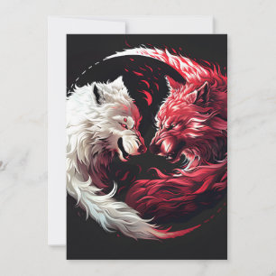 Light Shadow Wolf Spirit Animal Fantasy Holiday Card