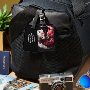 Light Shadow Wolf Spirit Animal Fantasy Luggage Tag