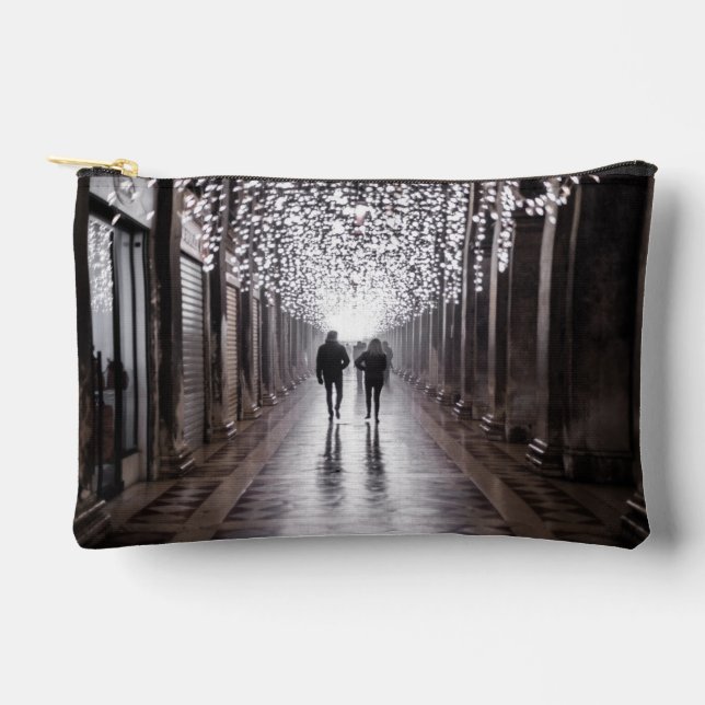 Light, shadows and symmetry - sepia accessory pouch (Front)