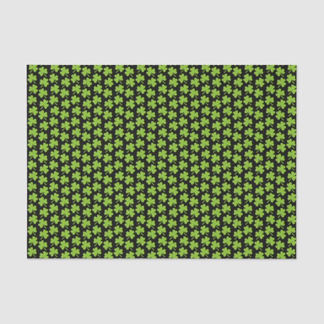 Light Shamrocks Black Tissue Paper (Front)