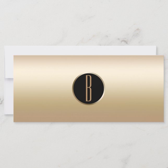 Light Shimmer Gold Glam Monogram Gift Certificate (Front)