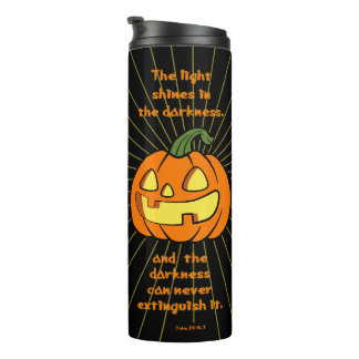 Light shines in the darkness Jack-o-lantern Thermal Tumbler
