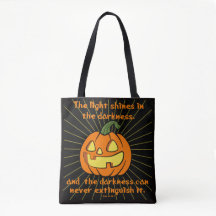 Light shines in the darkness Jack-o-lantern