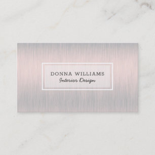 Light silver-grey metallic brushed aluminium look business card
