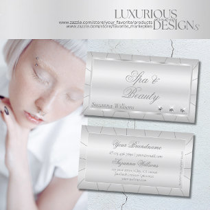 Light Silver with Diamonds Luxury and Professional Business Card