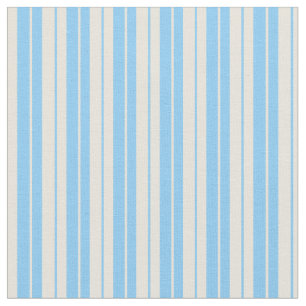 Light Sky Blue and Beige Coloured Pattern Fabric