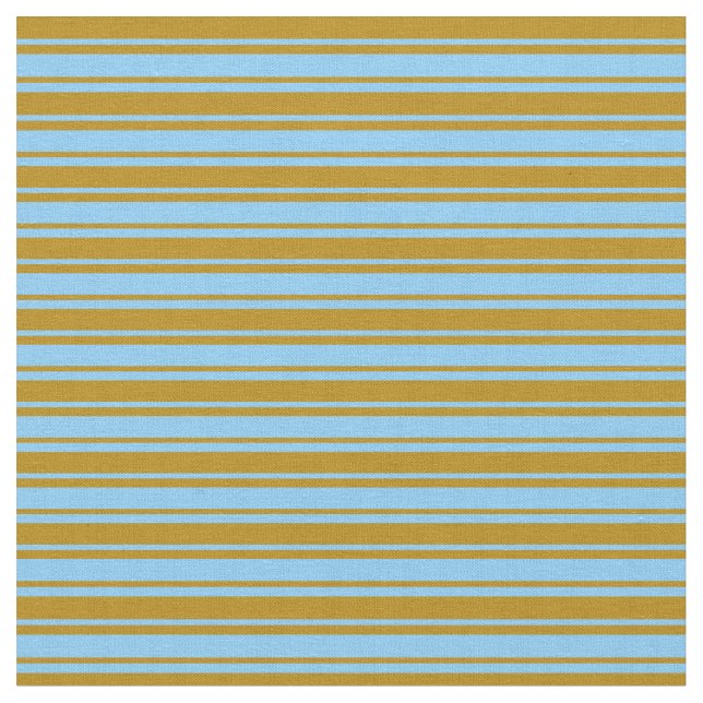 Light Sky Blue and Dark Goldenrod Coloured Pattern Fabric (Close Up)
