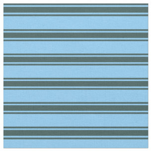 Light Sky Blue and Dark Slate Grey Lines Fabric