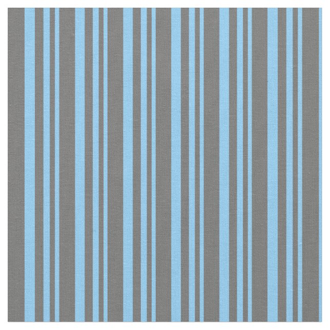 Light Sky Blue and Dim Grey Striped Pattern Fabric (Close Up)