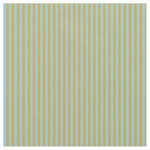 Light Sky Blue and Goldenrod Coloured Stripes Fabric