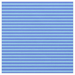 Light Sky Blue and Royal Blue Coloured Stripes Fabric