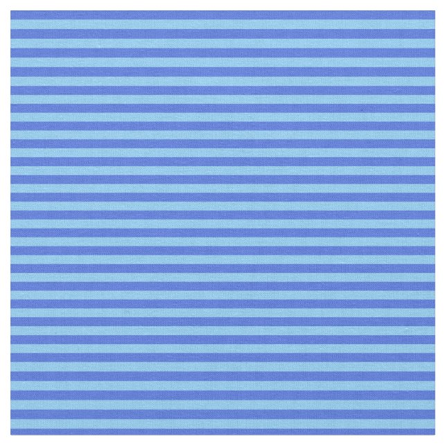 Light Sky Blue and Royal Blue Coloured Stripes Fabric (Close Up)