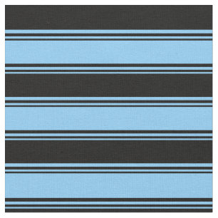 Light Sky Blue & Black Coloured Pattern Fabric