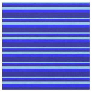 Light Sky Blue, Blue, and Dark Blue Coloured Lines Fabric