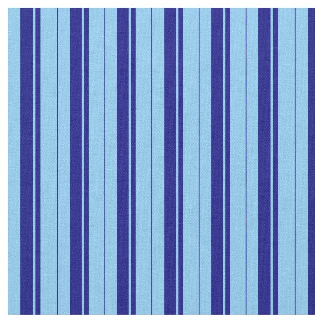 Light Sky Blue & Blue Lined Pattern Fabric (Close Up)
