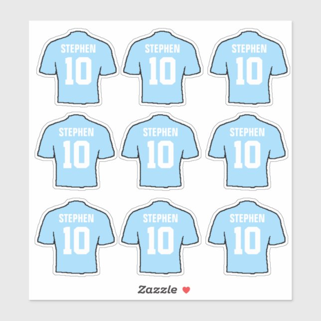 Light Sky Blue Football Shirts (Sheet)