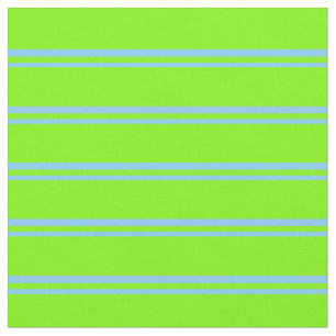Light Sky Blue & Green Coloured Lines Pattern Fabric