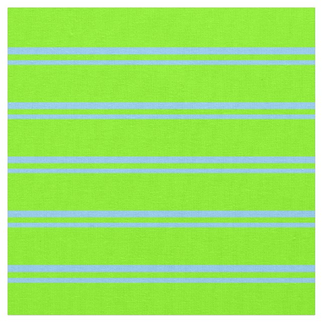 Light Sky Blue & Green Coloured Lines Pattern Fabric (Close Up)