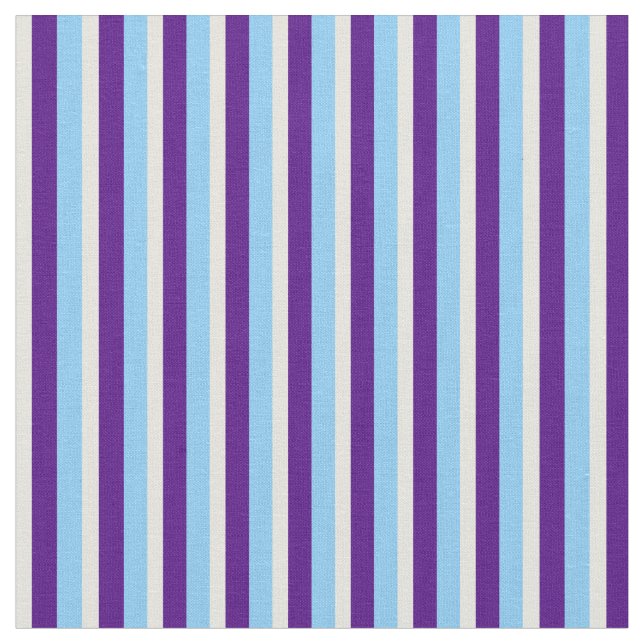 Light Sky Blue, Indigo & Beige Coloured Pattern Fabric (Close Up)