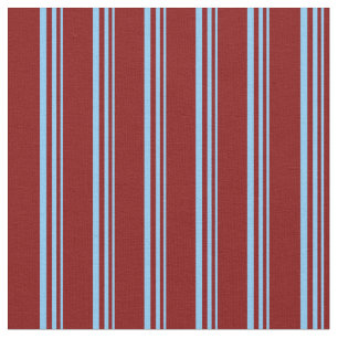 Light Sky Blue & Maroon Coloured Lines Fabric
