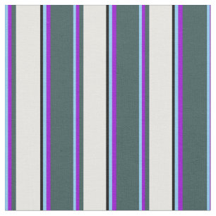 Light Sky Blue, Violet, Gray, Mint Cream & Black Fabric