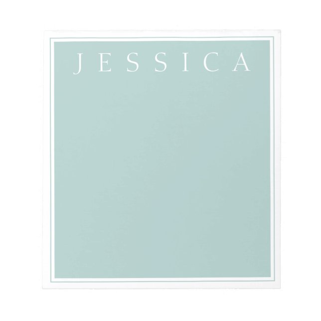 Light Slate Blue Grey | Your Name Notepad (Front)