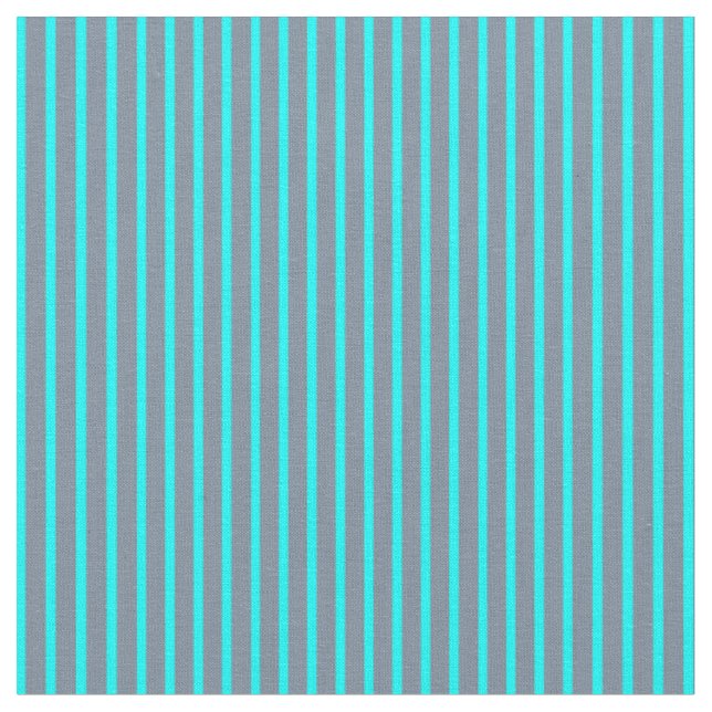 Light Slate Grey and Cyan Striped/Lined Pattern Fabric (Close Up)
