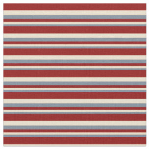Light Slate Grey, Beige, and Dark Red Lines Fabric