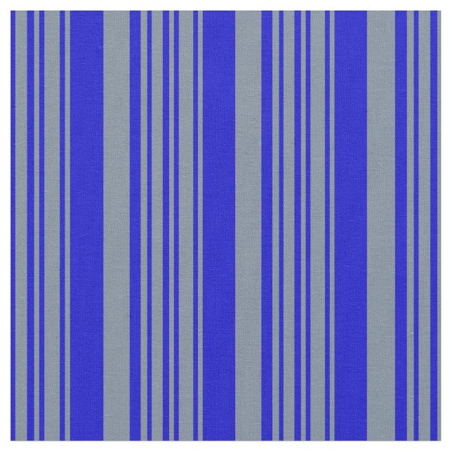 Light Slate Grey & Blue Stripes/Lines Pattern Fabric (Close Up)