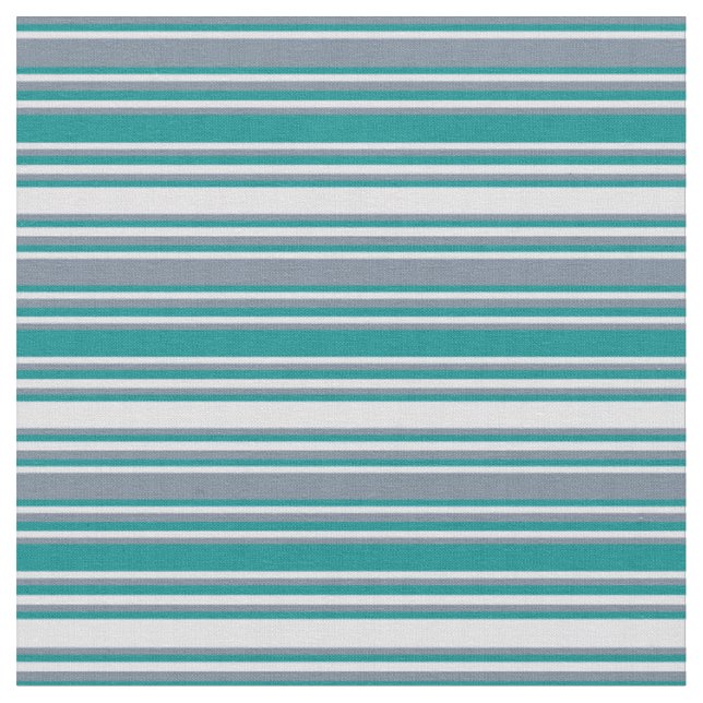 Light Slate Grey, Dark Cyan & Lavender Stripes Fabric (Close Up)