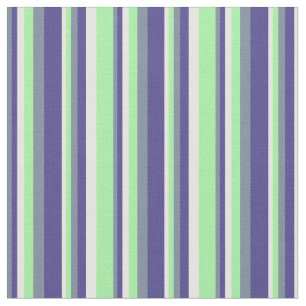 Light Slate Grey, Dark Slate Blue, White & Green Fabric