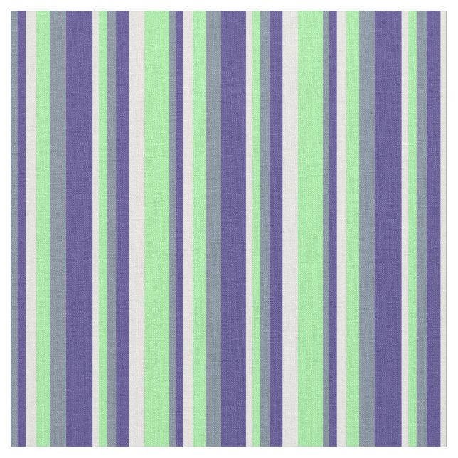 Light Slate Grey, Dark Slate Blue, White & Green Fabric (Close Up)