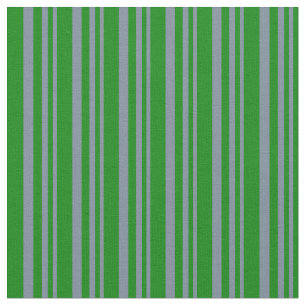 Light Slate Grey & Green Lines Pattern Fabric