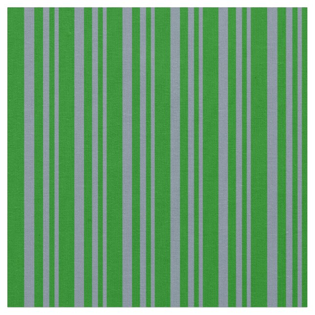 Light Slate Grey & Green Lines Pattern Fabric (Close Up)