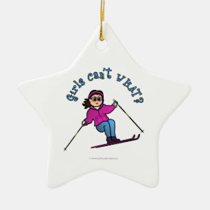 Light Snow Skier Ceramic Tree Decoration