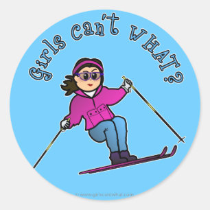 Light Snow Skier Classic Round Sticker
