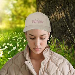light& soft pink personalized embroidered hat