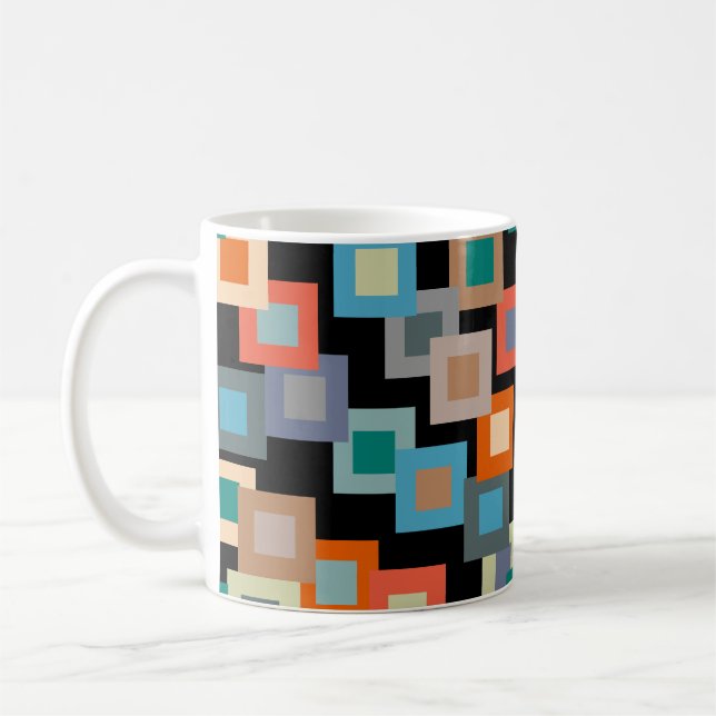 Light Squares on Dark Coffee Mug (Left)