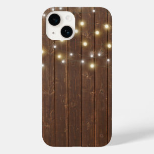 Light String on Oak Wood Case-Mate iPhone 14 Case
