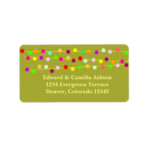 Light Strings Customisable Christmas Address Label