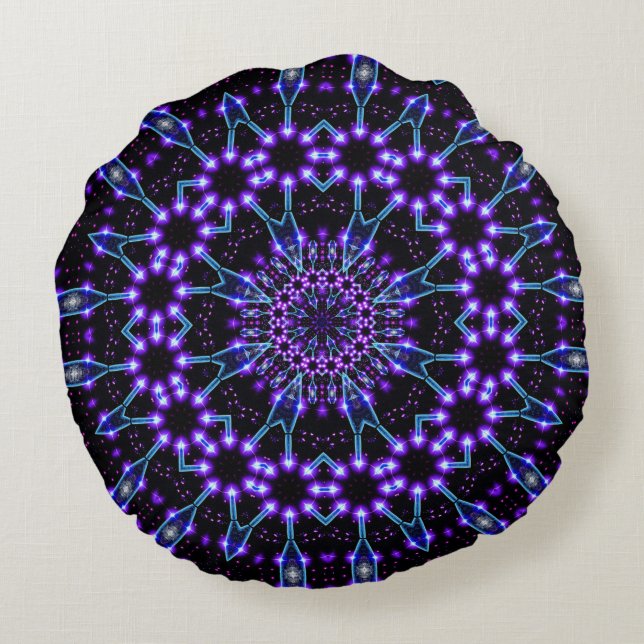 Light Structures Mandala Round Cushion (Back)