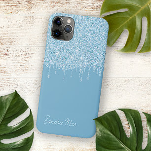 Light Summer Sky Blue Glitter Art Pattern Case-Mate iPhone Case