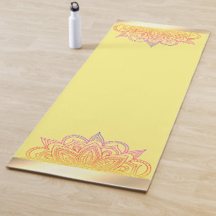 Light sunny and happy yellow with mandala yoga mat