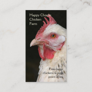 Light Sussex hen portrait photo Business Card