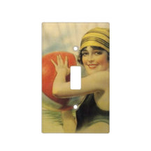 Light Switch Cover Retro Flapper Pin-up Gal Beach