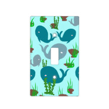 Light Switch Cover Turquoise Whale Ocean Themed